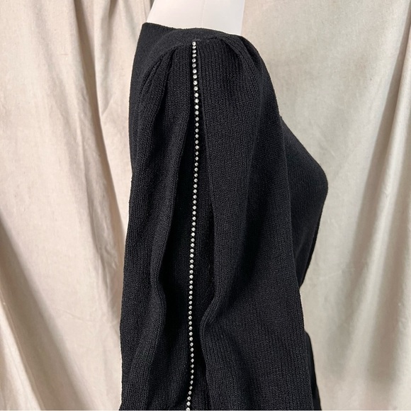 Vintage Mike Korwin Black / Silver Beaded 80"s Sweater Dress Size (S) See Below - Picture 5 of 8